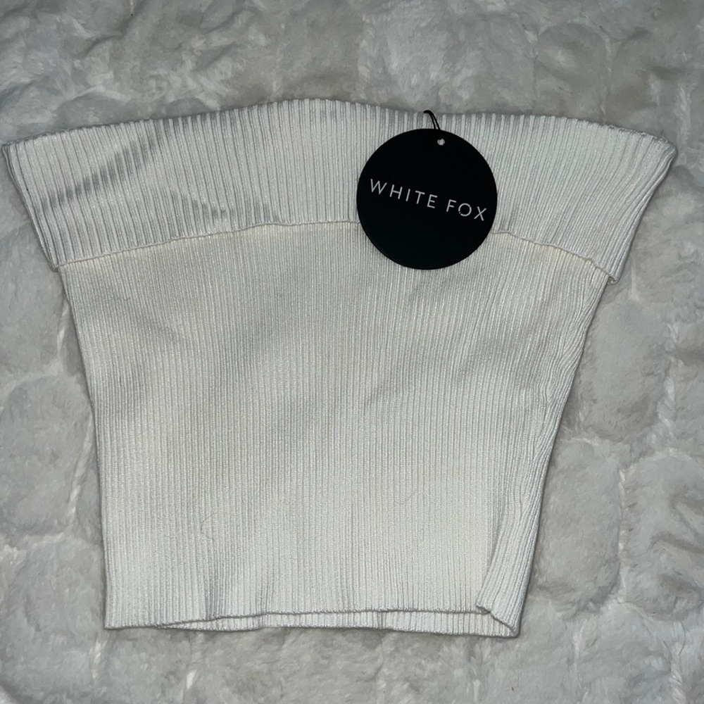 White fox tube top